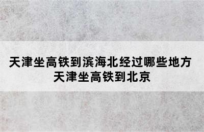 天津坐高铁到滨海北经过哪些地方 天津坐高铁到北京